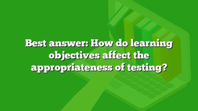 Best answer: How do learning objectives affect the appropriateness of testing?