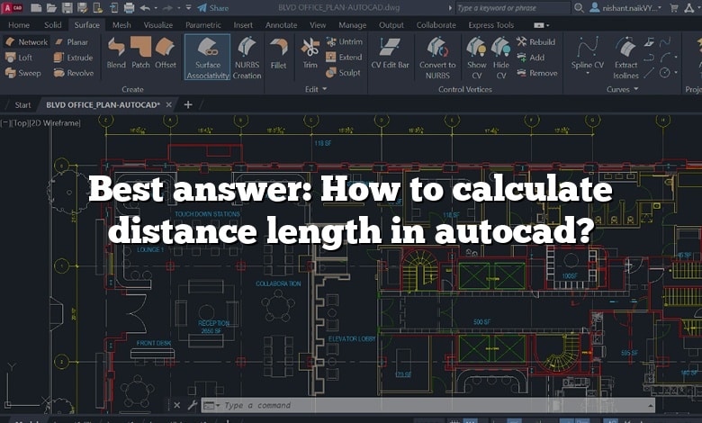 Best answer: How to calculate distance length in autocad?