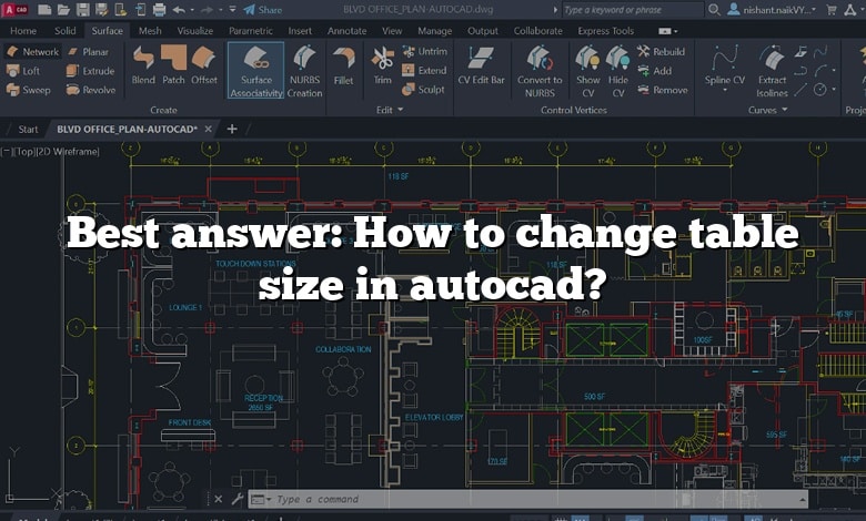 Best answer: How to change table size in autocad?