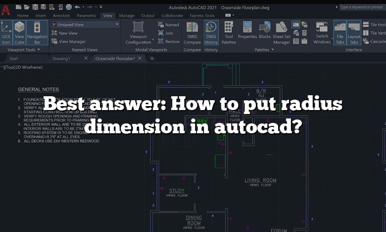 Best answer: How to put radius dimension in autocad?