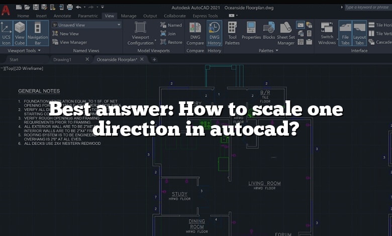 Best answer: How to scale one direction in autocad?