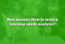 Best answer: How to write a learning needs analysis?