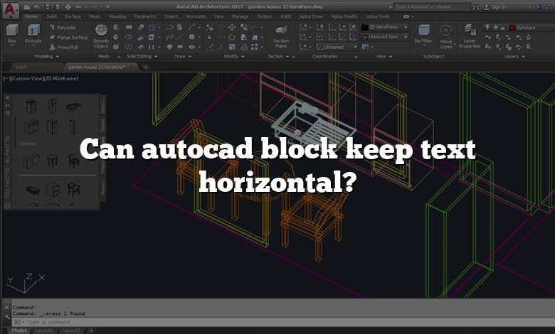 Can autocad block keep text horizontal?