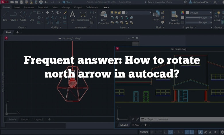 Frequent answer: How to rotate north arrow in autocad?