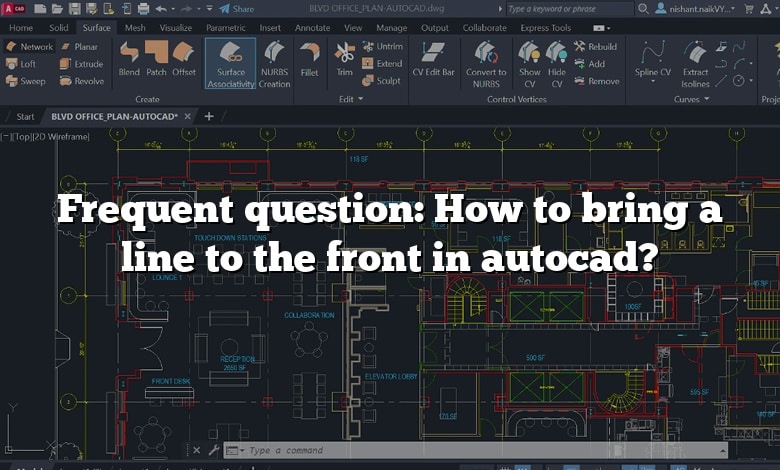 Frequent question: How to bring a line to the front in autocad?