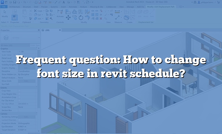 Frequent question: How to change font size in revit schedule?