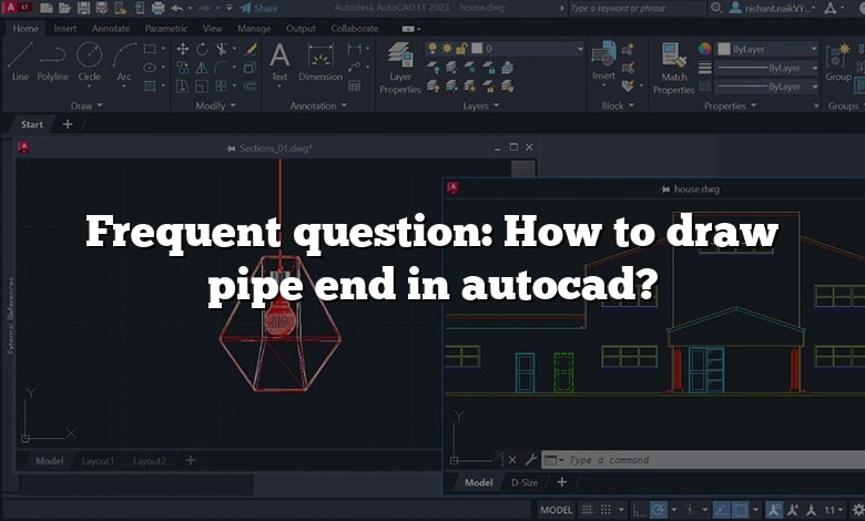 Frequent question: How to draw pipe end in autocad?