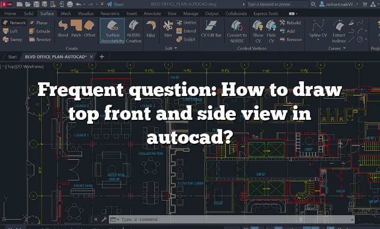 Frequent question: How to draw top front and side view in autocad?