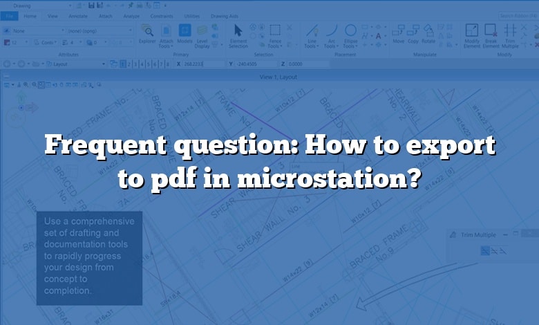 Frequent question: How to export to pdf in microstation?