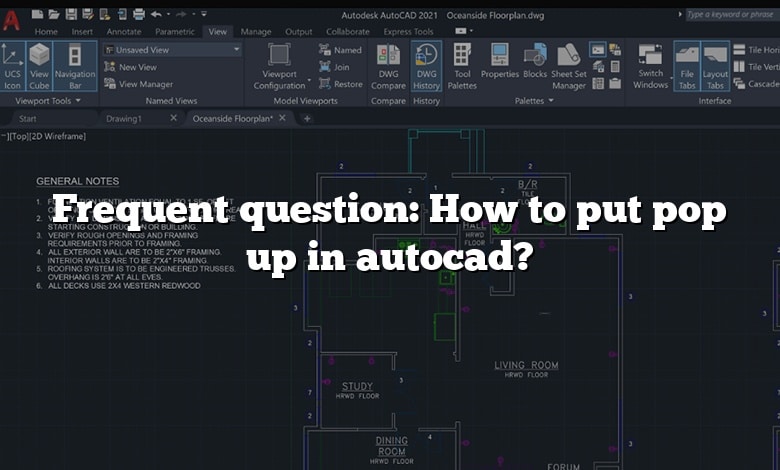 Frequent question: How to put pop up in autocad?
