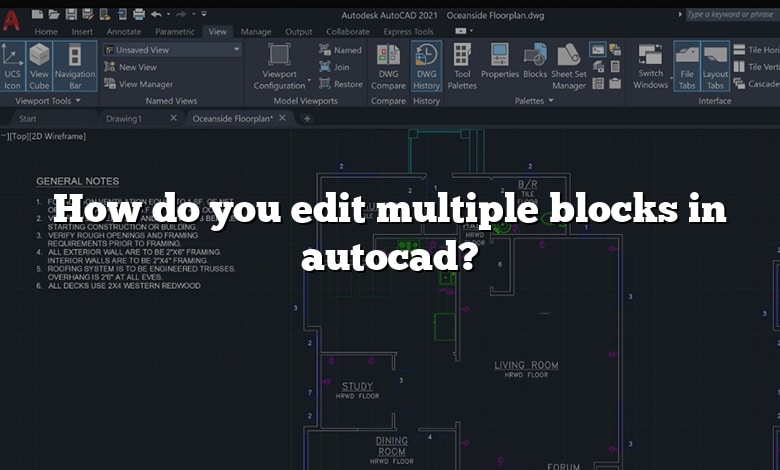 How do you edit multiple blocks in autocad?
