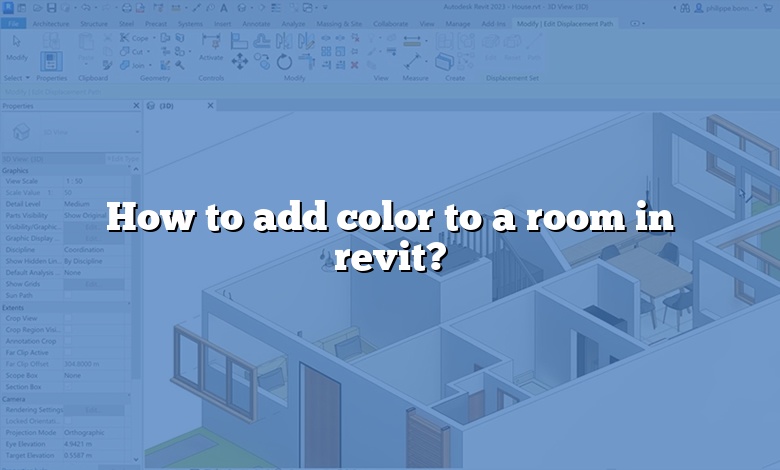 How to add color to a room in revit?
