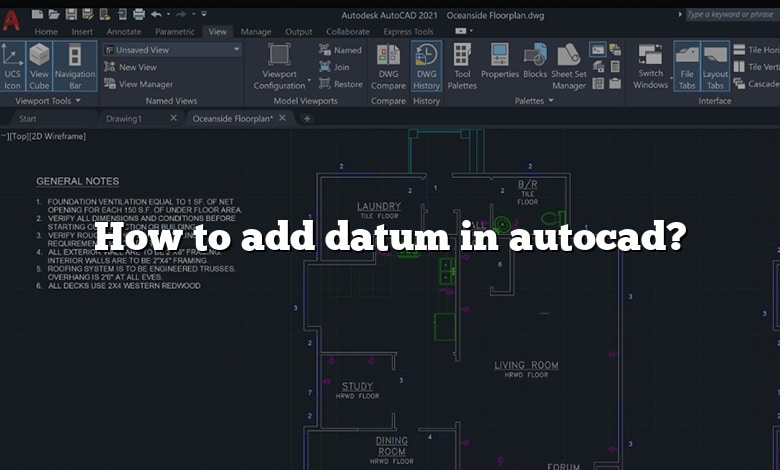 How to add datum in autocad?