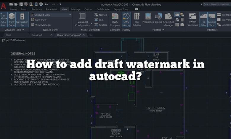 How to add draft watermark in autocad?