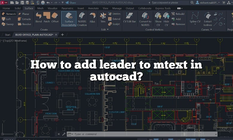 How to add leader to mtext in autocad?