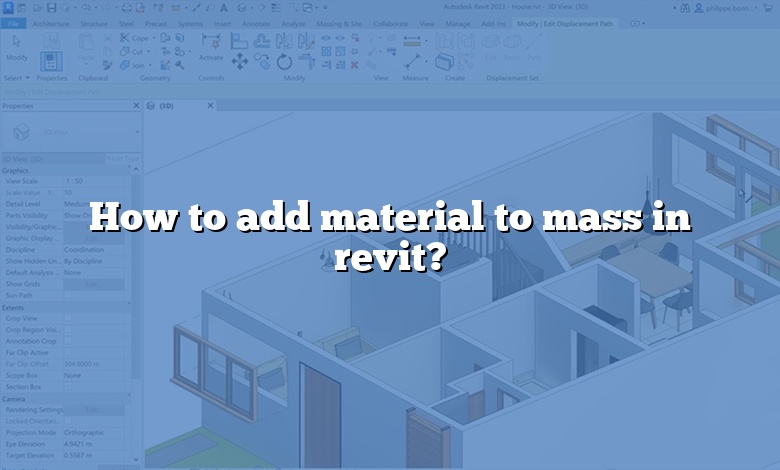 How to add material to mass in revit?