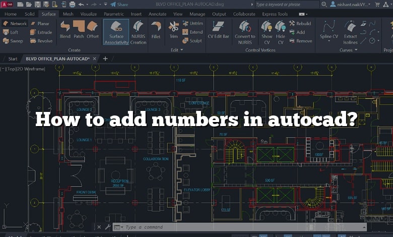 How to add numbers in autocad?