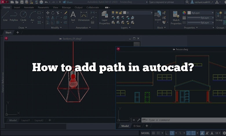 How to add path in autocad?