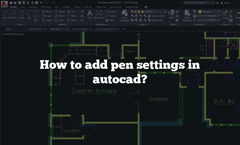 How to add pen settings in autocad?