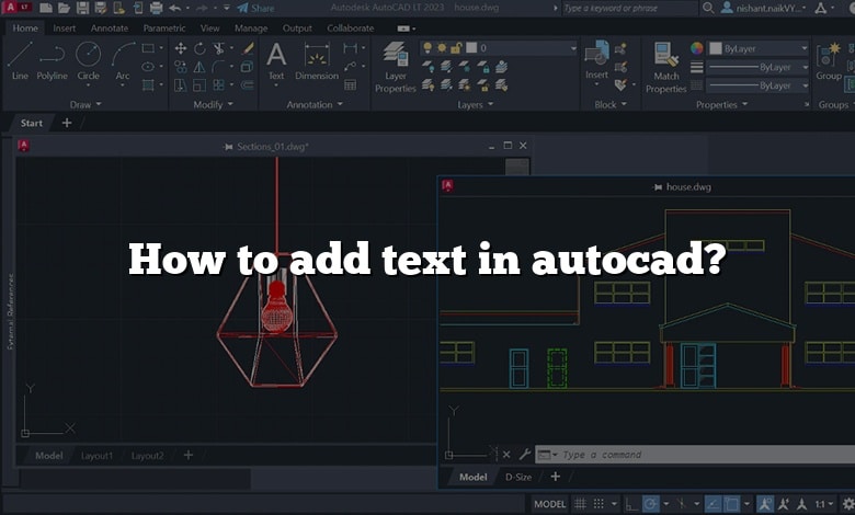How to add text in autocad?