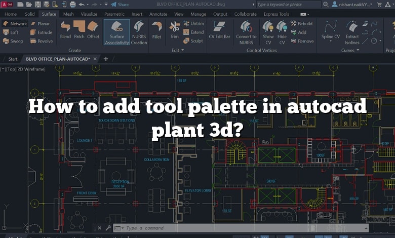 How to add tool palette in autocad plant 3d?