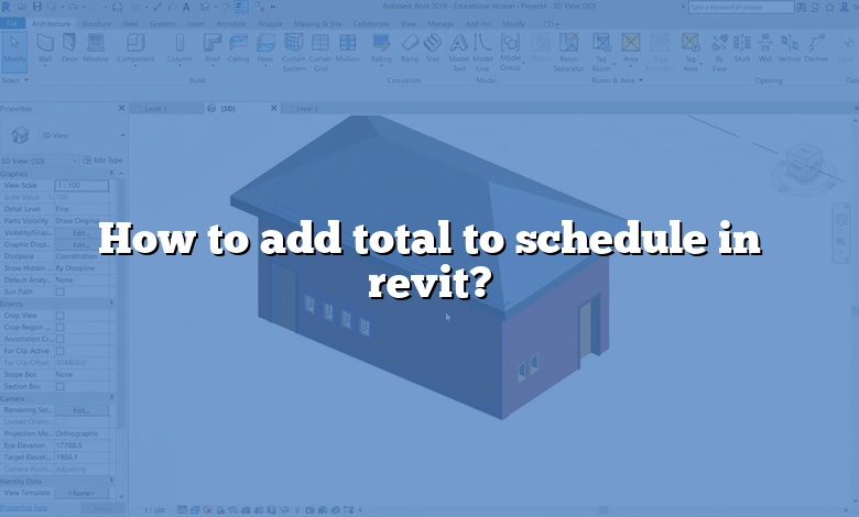 How to add total to schedule in revit?