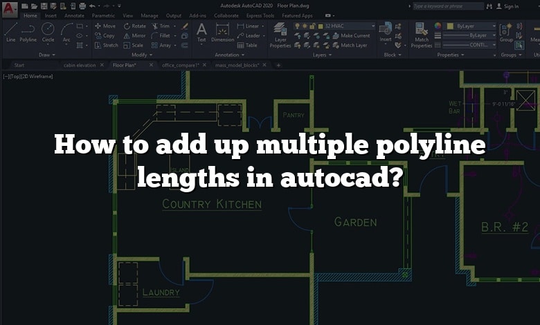 How to add up multiple polyline lengths in autocad?