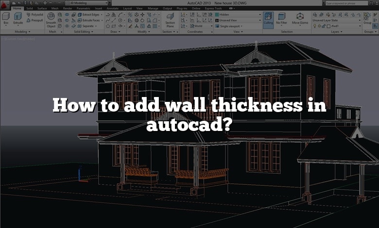 How to add wall thickness in autocad?