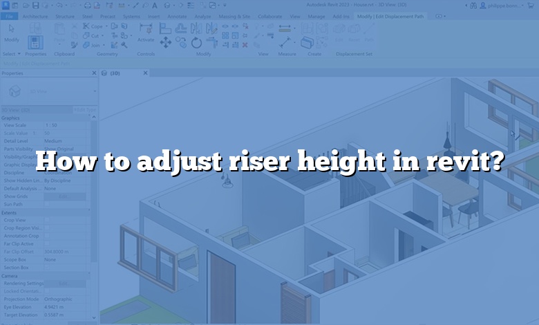How to adjust riser height in revit?