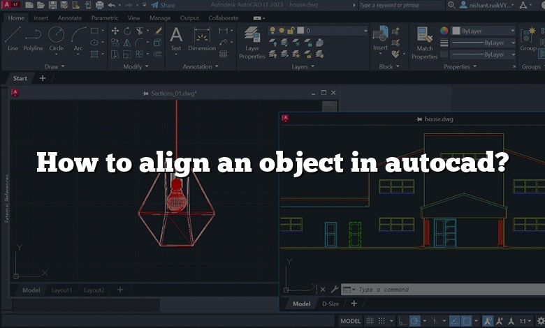 How to align an object in autocad?