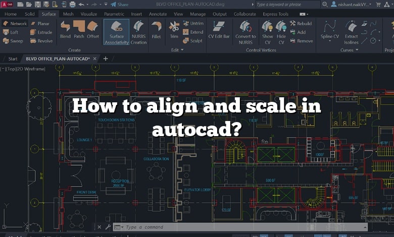 How to align and scale in autocad?