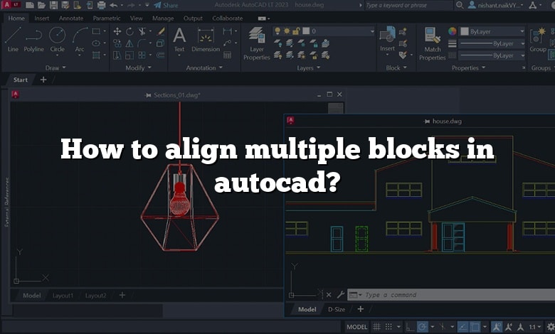 How to align multiple blocks in autocad?