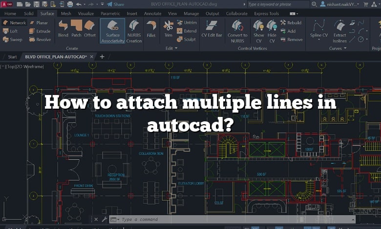 How to attach multiple lines in autocad?