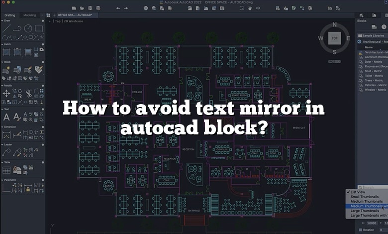 How to avoid text mirror in autocad block?