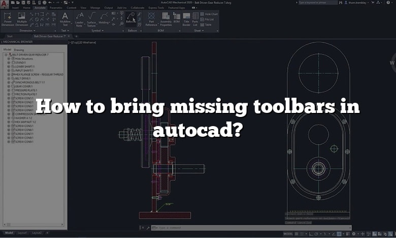 How to bring missing toolbars in autocad?
