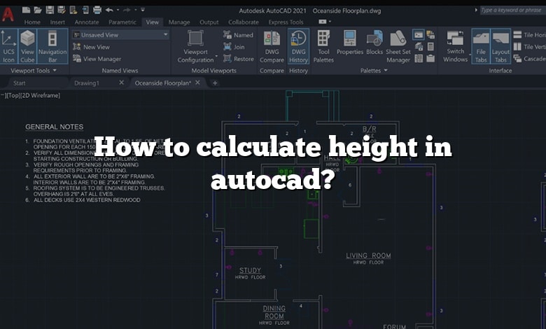 How to calculate height in autocad?