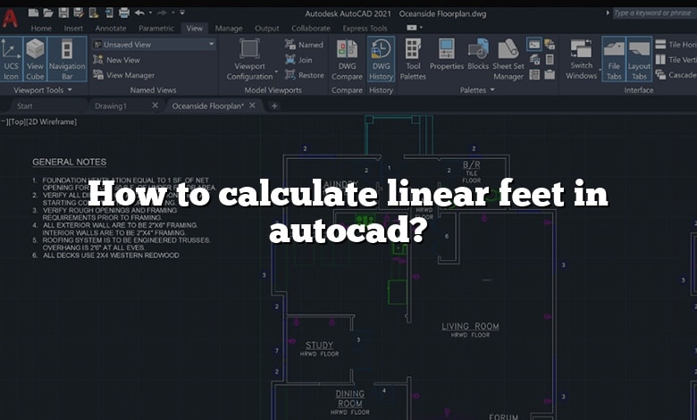 How to calculate linear feet in autocad?
