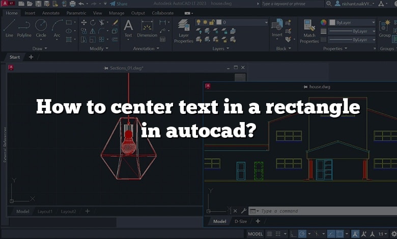 How to center text in a rectangle in autocad?