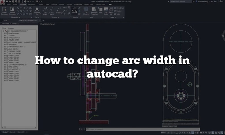 How to change arc width in autocad?