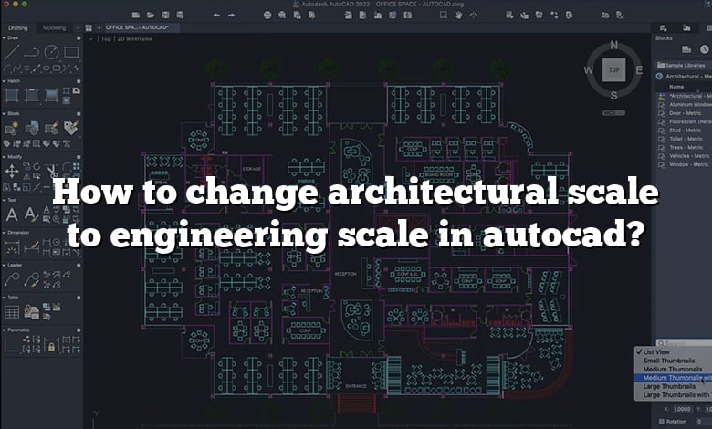 How to change architectural scale to engineering scale in autocad?