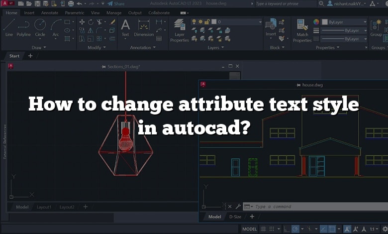 How to change attribute text style in autocad?