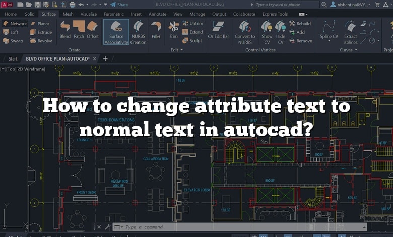 How to change attribute text to normal text in autocad?