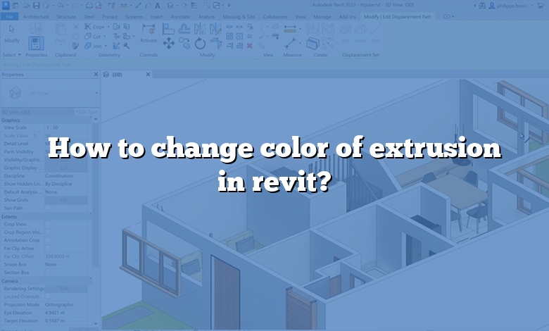 How to change color of extrusion in revit?