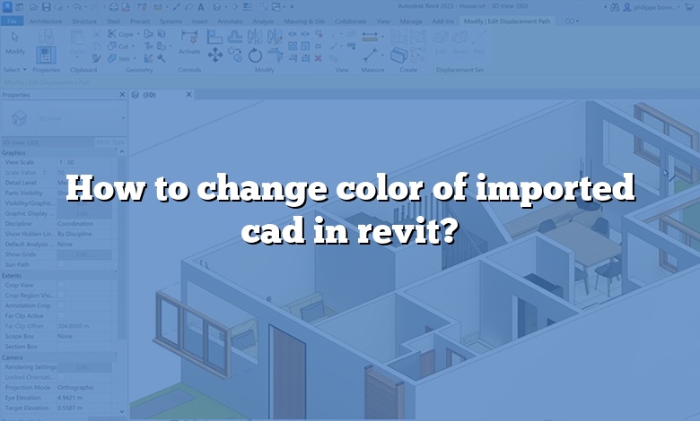 How to change color of imported cad in revit?