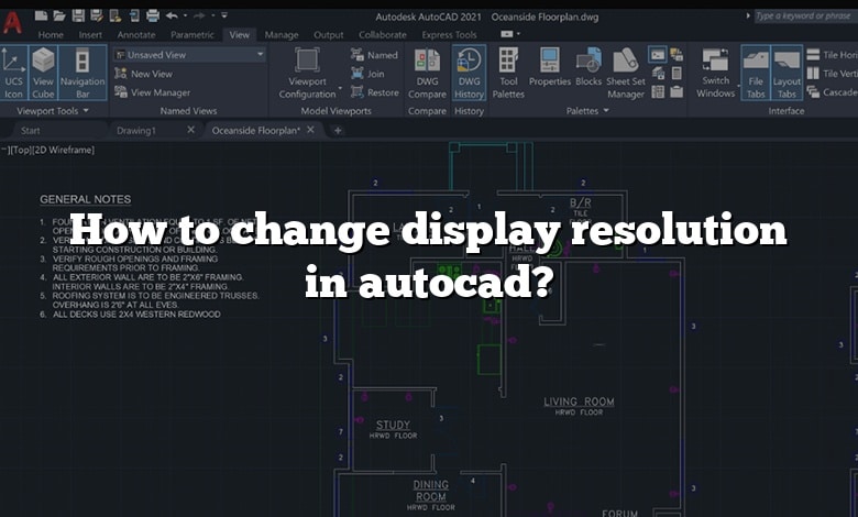 How to change display resolution in autocad?