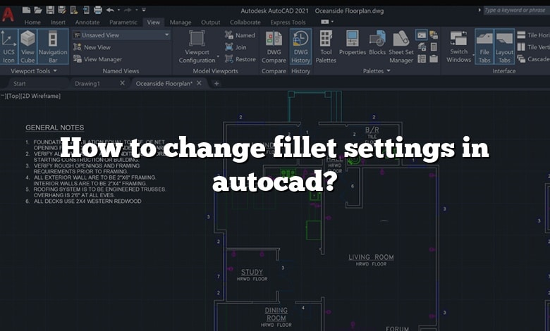 How to change fillet settings in autocad?