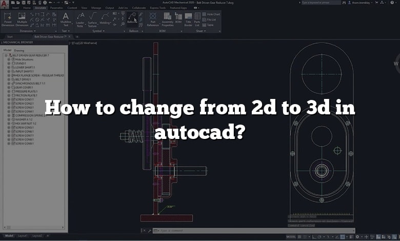 How to change from 2d to 3d in autocad?