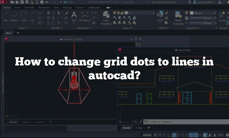 How to change grid dots to lines in autocad?