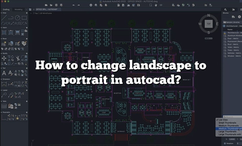 How to change landscape to portrait in autocad?