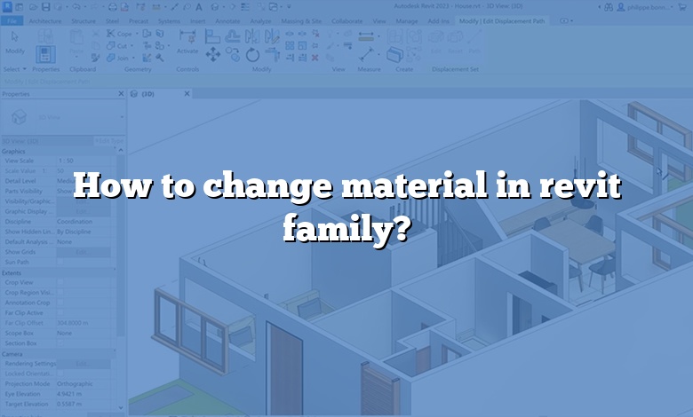 How to change material in revit family?